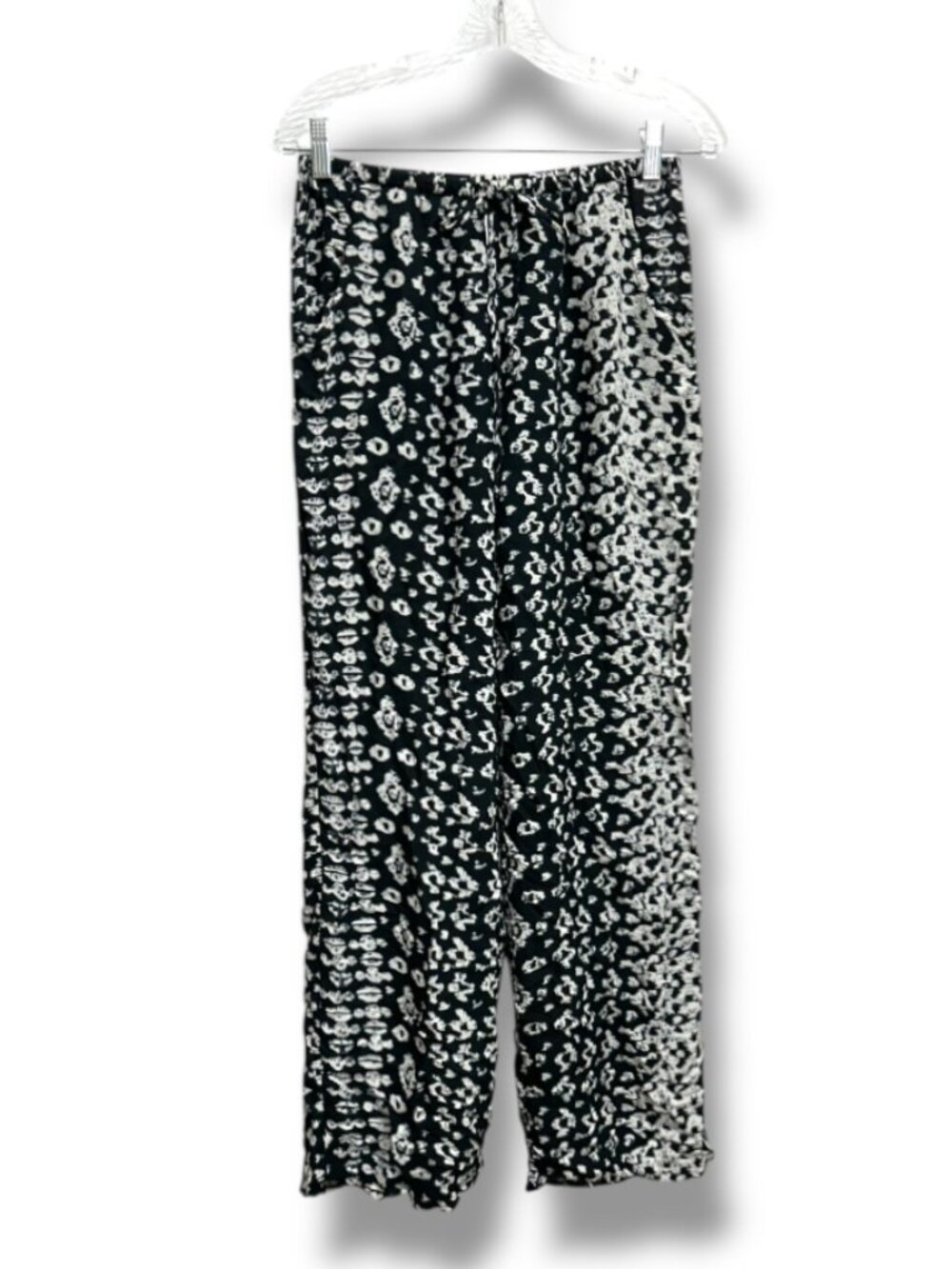Vintage 90s Black & White Boho Pants Women's Size Medium Swim Cover-Up Summer